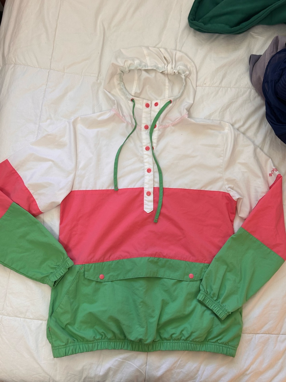 Columbia PFG jacket in colorblock pastels